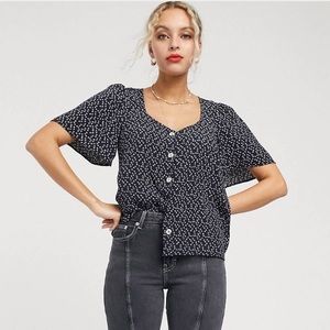 & other stories floral button down blouse